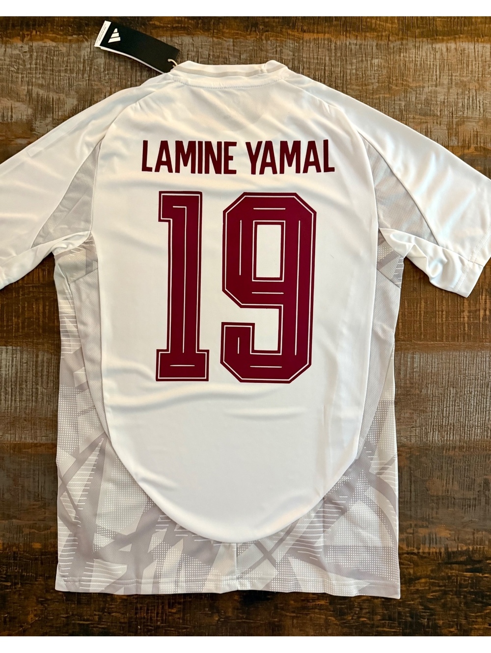 Lamine Yamal Spain Adidas White and Maroon details 2XL